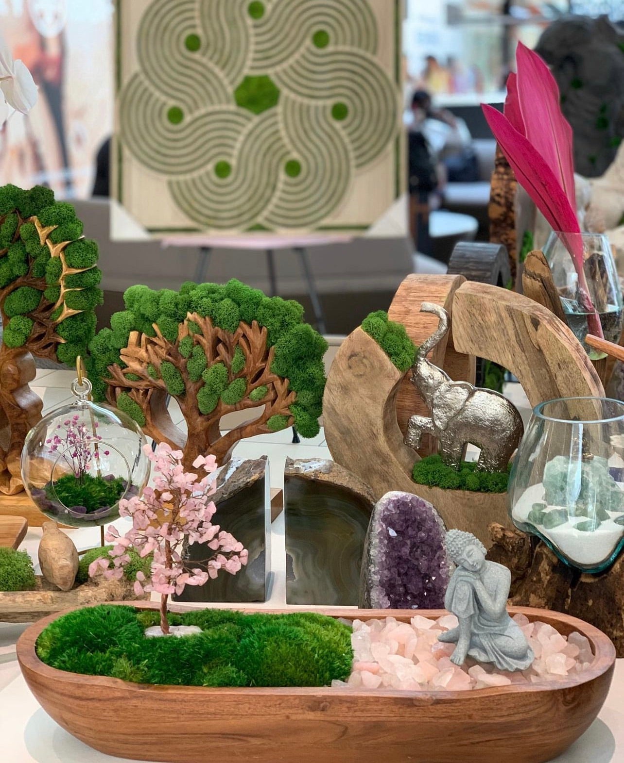 Table Decor with Moss
