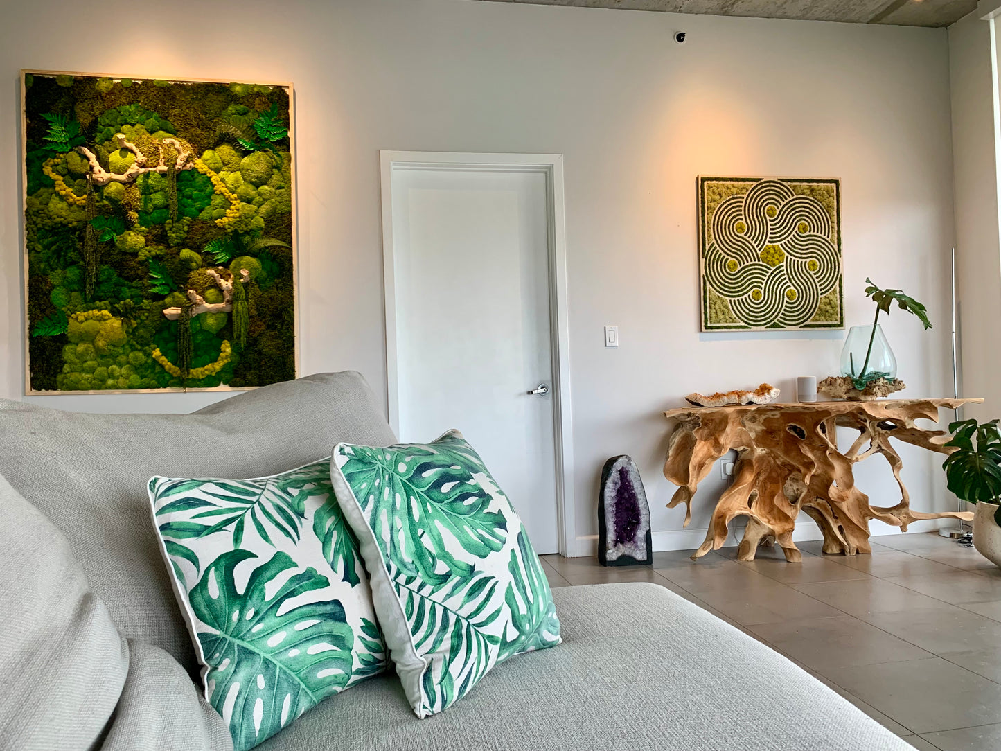 Moss Wall Art Installation Biophilic Design Rainforest