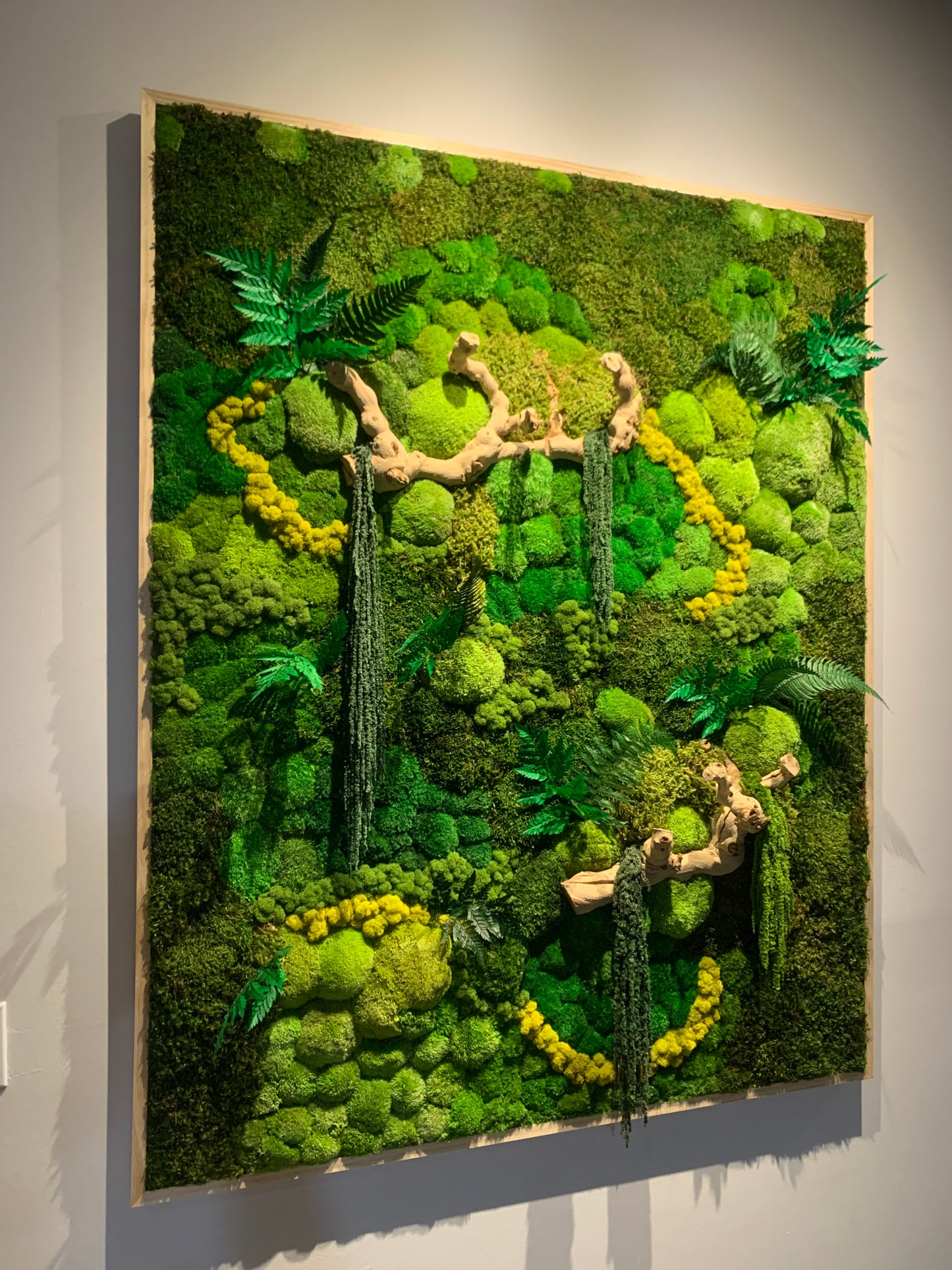 Moss Wall Art Installation Biophilic Design Rainforest