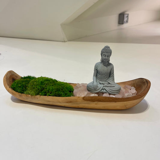 Moss with a Stone Buddha in a Wood