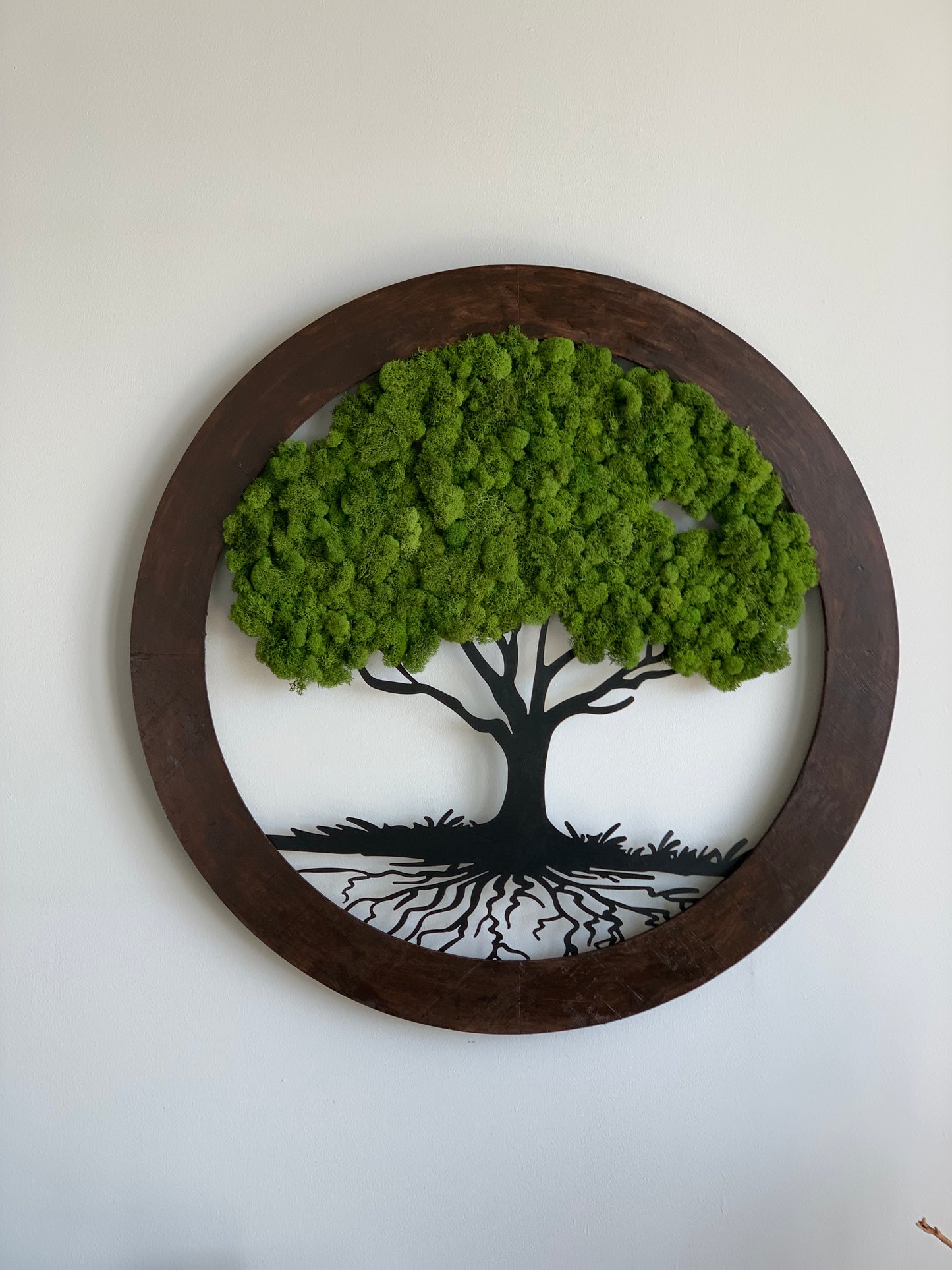 Custom Tree of life -Round Tree Metal Wall Decor 34" dark walnut