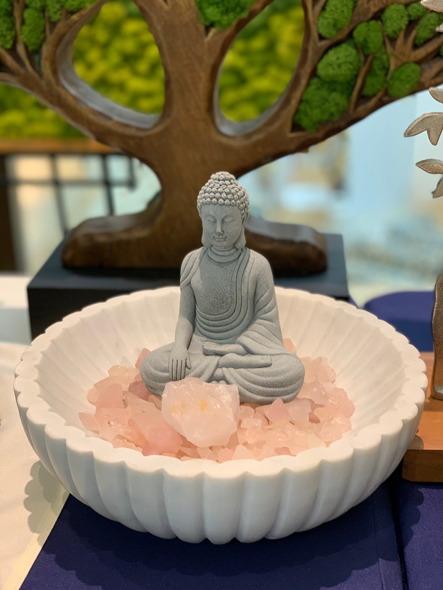 Buddha in Rose Marble Bowl