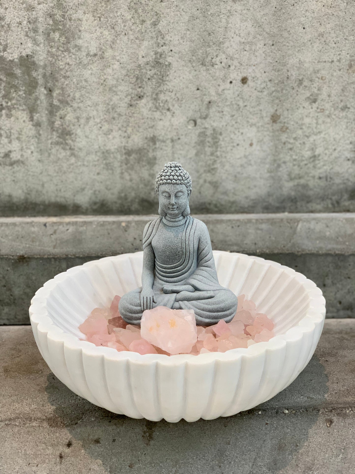 Buddha in Rose Marble Bowl