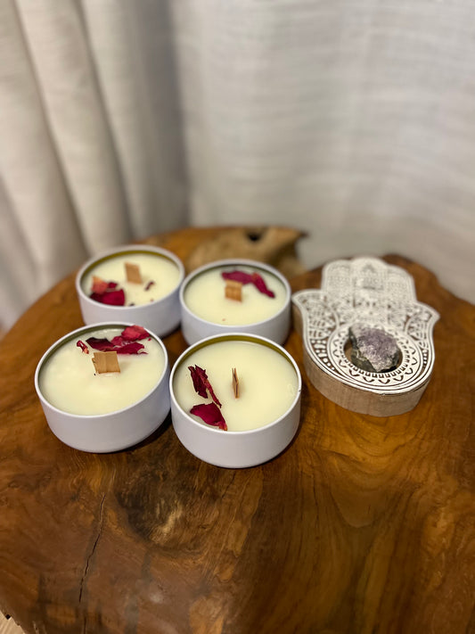 Hand Poured Tin Candles 5 OZ  13.00 $