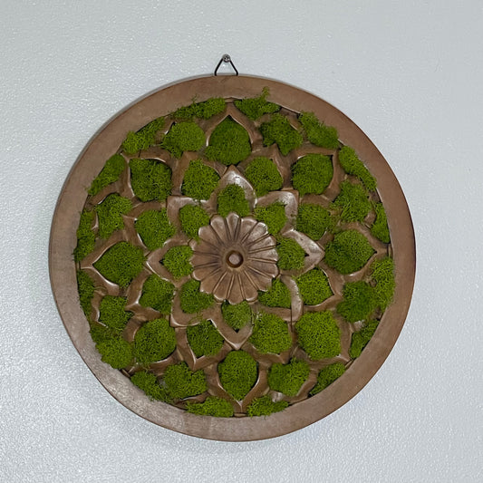 Handcrafted Moss Wooden Lotus Flower Wall Décor Hanging Art