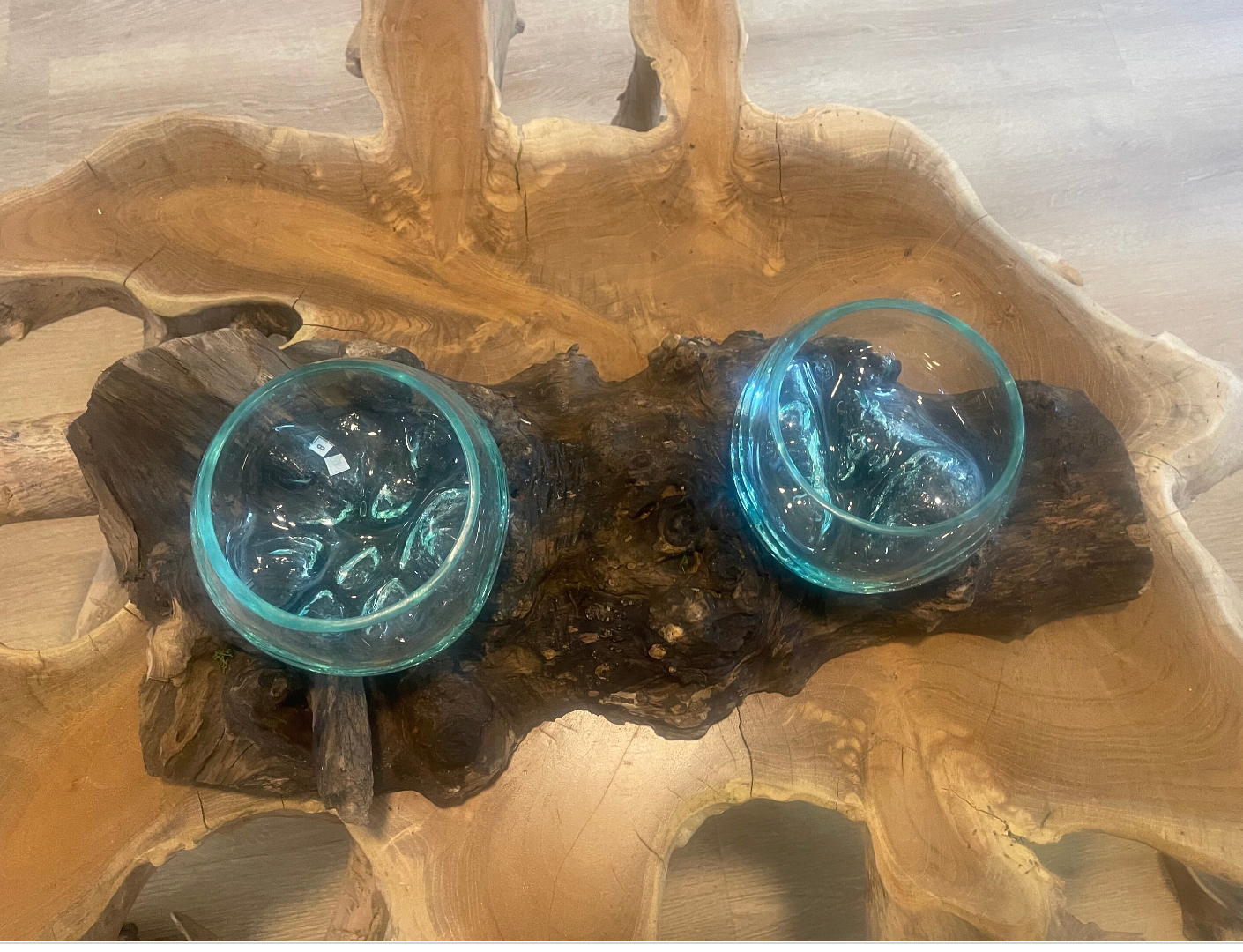 Large Double Molten Glass on Driftwood Terrarium