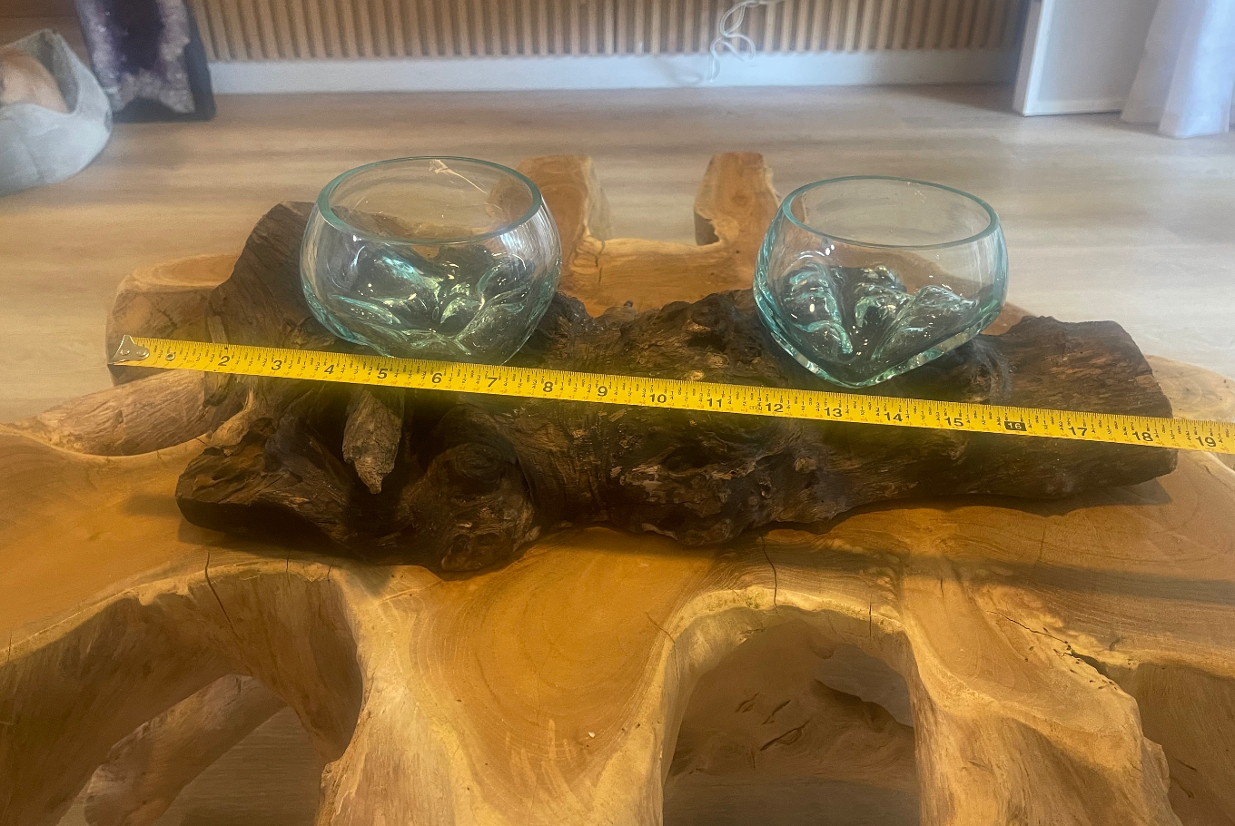 Large Double Molten Glass on Driftwood Terrarium