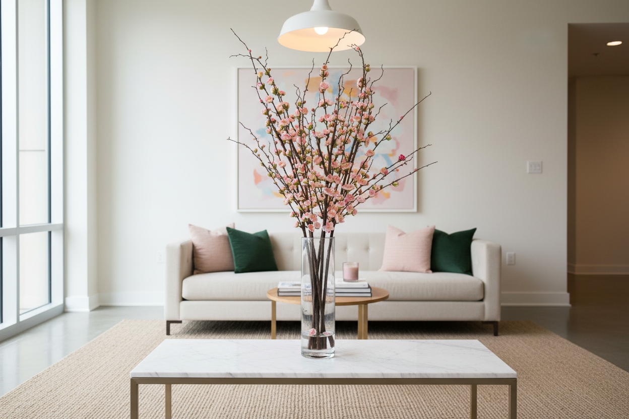 Cherry Blossom Branches in Interior