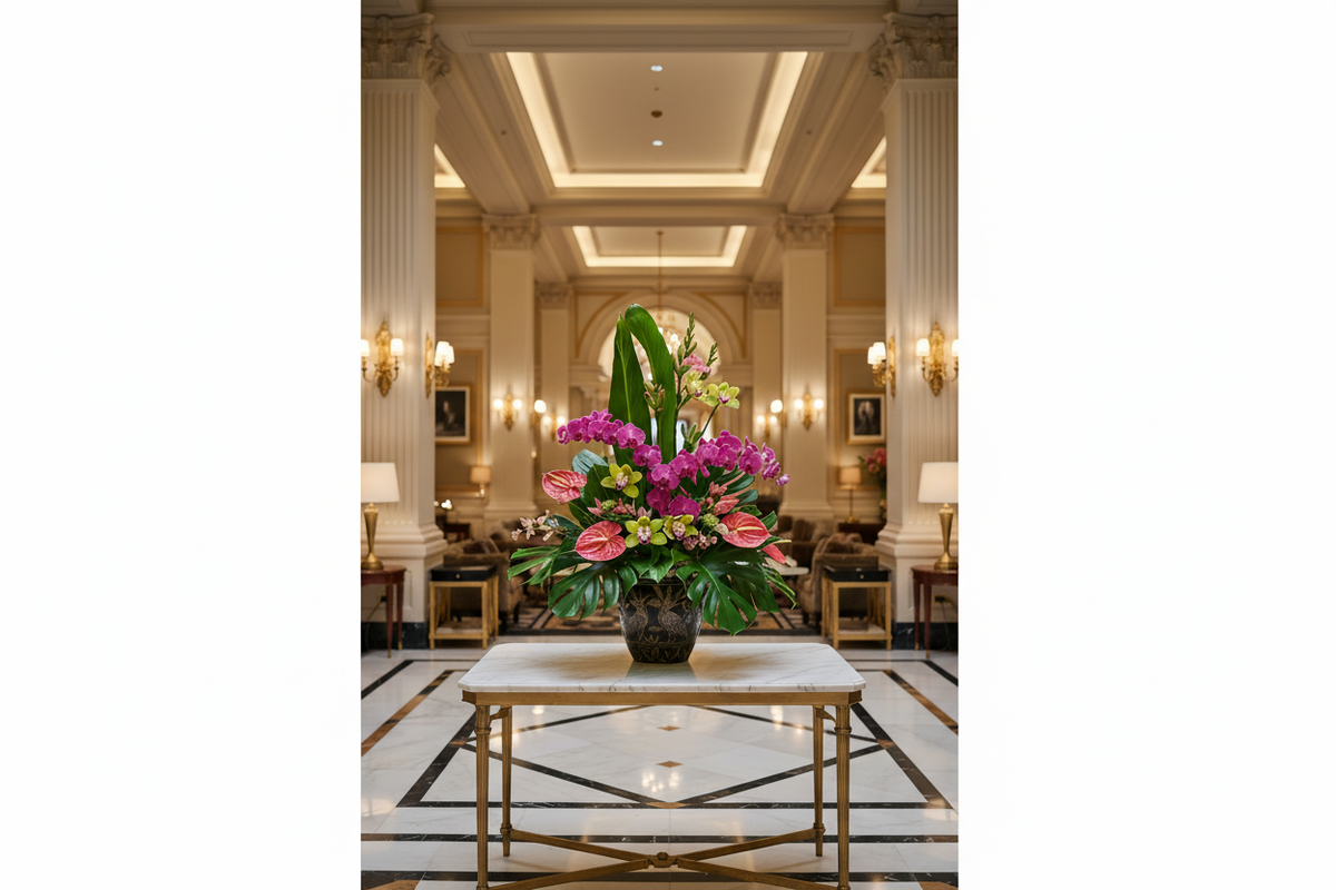 Hotel Lobby Floral Banner