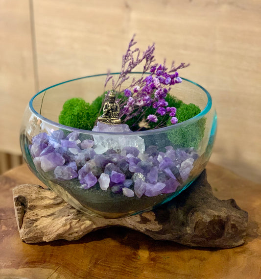 Buddha in an amethyst display