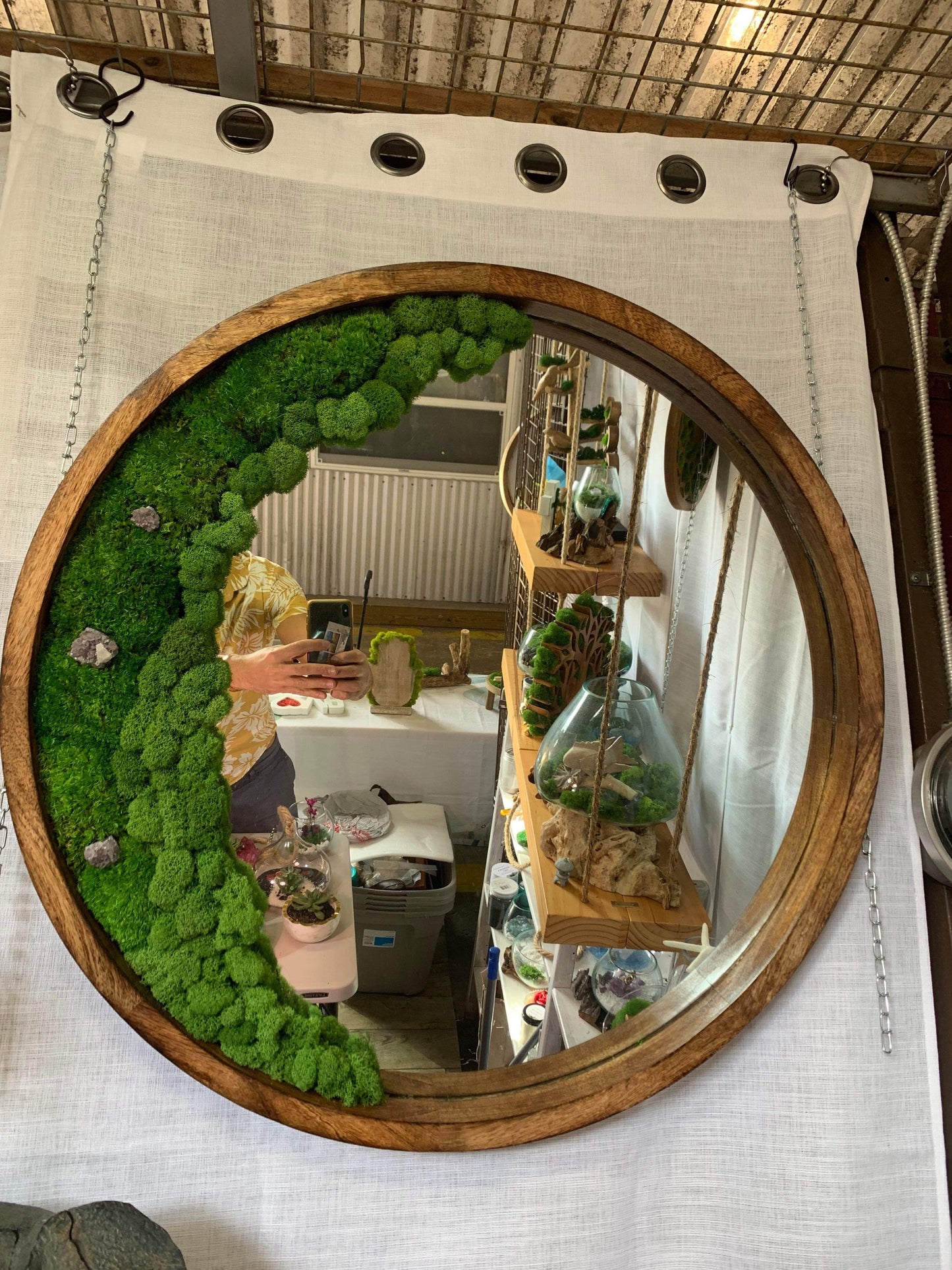 Mirror with Moss and Crystals