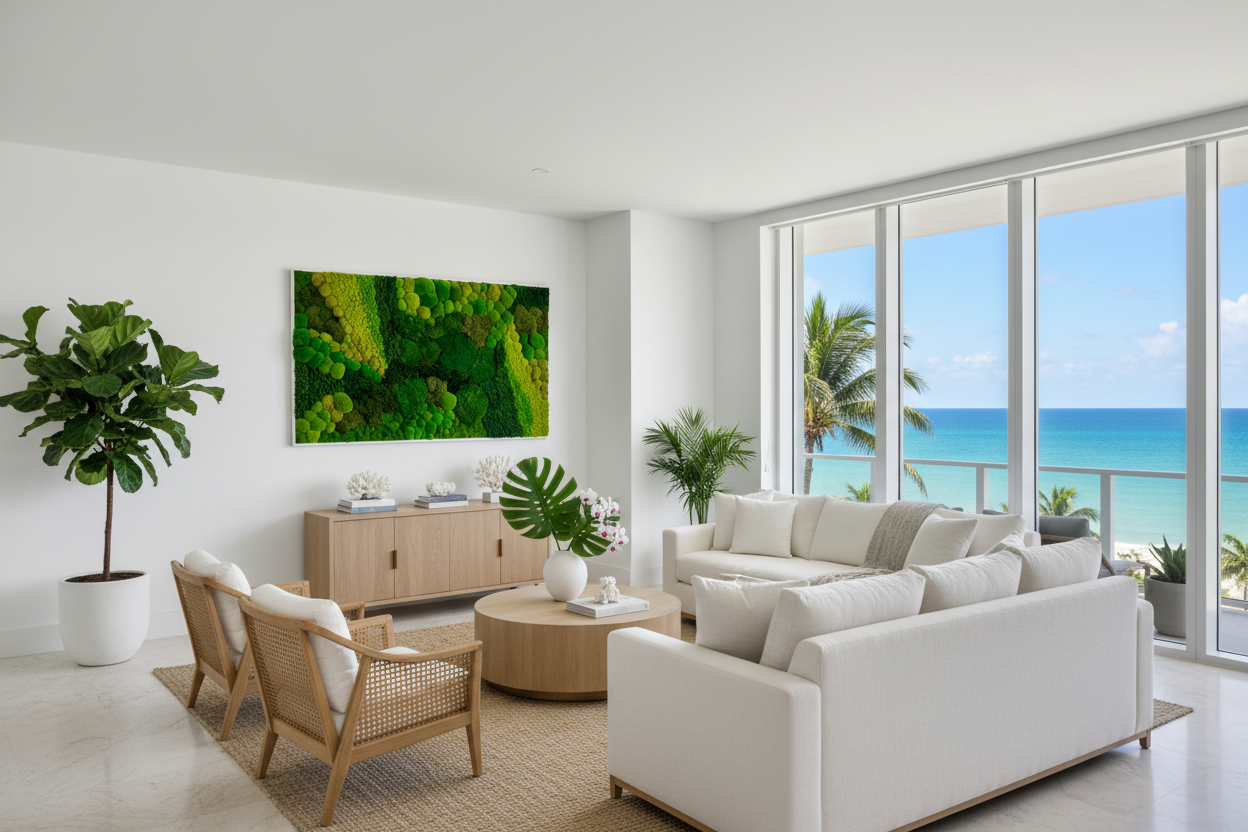 Moss Art in Miami Contemporary Interior