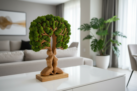 Tree of life fertility table decor close-up in Miami interior